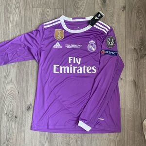 Real Madrid 2016-17 Purple Long Sleeve Ronaldo 7 Ucl Final Jersey